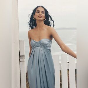 Shona Joy La Lune Strapless Knot Maxi Dress - Powder Blue